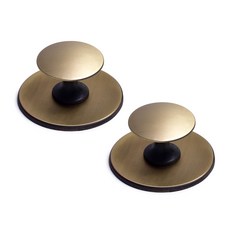 手柄世界斗笠圓盤 1孔 家具把手 褐色 大, 2個