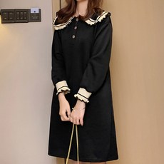 Market A 荷葉邊鈕扣領孕婦連身裙