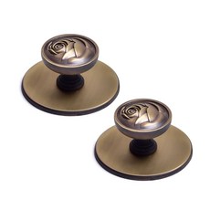 手柄世界玫瑰圓盤1孔家具把手 深棕色 大, 2個