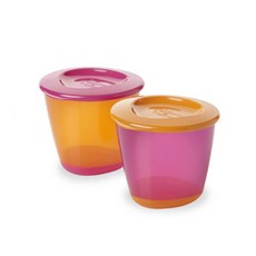 tommee tippee 湯美天地 副食品保鮮盒 2入, 橘色+紫色, 1組