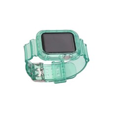 비쉐르 애플 워치 4 44mm 형광 레이버 실리콘 일체형 밴드 스트랩, 그린, 1개