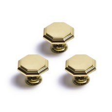 把手世界 八角單孔家具把手 金色 小號, 3個