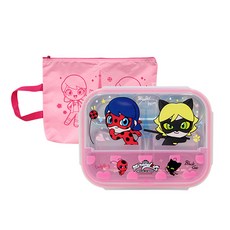 LE BARN 瓢蟲少女不鏽鋼午餐盤組, 混色, 便當盒+便當袋, 1組