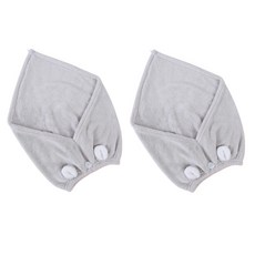 柔軟髮巾 SG09, 灰色的, 2個