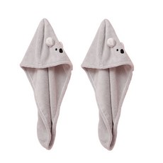 柔軟髮巾 SG11, 灰色的, 2個