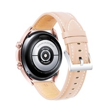 HAMATE Galaxy Watch 6/5/4 Active 1/2 Gear S2 相容車縫線皮革錶帶, 淺粉色, 1個