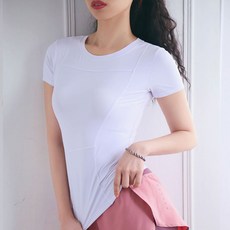 올나인 여성용 심플베이직한 무지 요가 티셔츠
