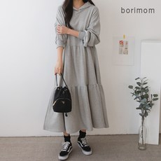 BORIMOM 連帽長袖孕婦蛋糕連身裙 G290