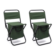 折疊收納露營椅, 綠色, 2個