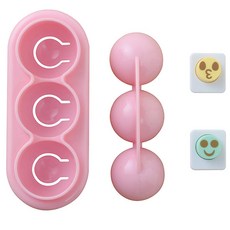 迷你飯糰模具 1個 + 壓模器2個 套組, 粉紅色, 1套