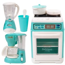 Aga Plus 攪拌機+咖啡機+電烤箱 真家電角色扮演廚房套組, 混色