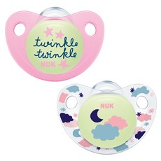 NUK Night&Day安撫奶嘴2入組, 第1階段(0~6個月), 粉色, 1組