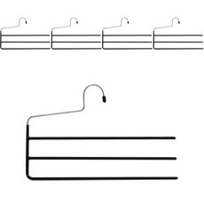 Nature Living 防滑塗層3層褲架, 黑色的, 5個