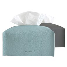 소이믹스 스킨레더 가죽 티슈커버 2p, 블루 + 다크그레이
