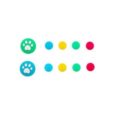 HOHOO 任天堂 Switch 貓爪 Joy-Con 搖桿按鈕保護鍵帽套組 綠色 + 藍色 + 彩虹, 單一商品, 1套