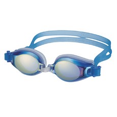ASSOA 孩童抗UV防霧鏡面泳鏡 SEG-10M, 藍色+黃色（鏡面）