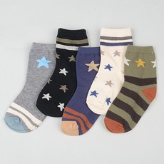 Kkomji 兒童星星線條襪子5件組 CK901