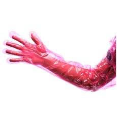 Livingpop 一次性長手腕衛生手套 紅色 50入, 50個, 1個