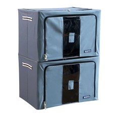 KAZT 鋼架收納箱 豪華款 100L, 灰色, 2個