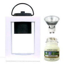YANKEE CANDLE 香氛棉花蠟燭+蠟燭暖燈+燈泡, 白色（蠟燭加熱器）