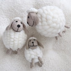 MORIANN 軟綿綿綿羊娃娃家族 爸爸 + 媽媽 + 寶寶, 白色, 1個