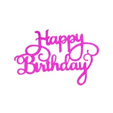 PartyPang 蛋糕插牌 生日裝飾插牌 書法字體, 10個, 桃紅色