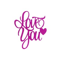 PartyPang 蛋糕裝飾插牌 LOVE YOU, 10個, 桃紅色