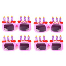 PartyPang 生日蠟燭眼鏡, 粉紅色, 4個