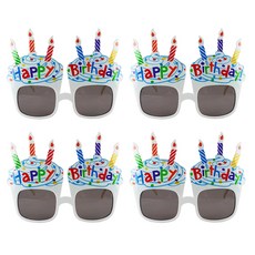 Party Pang生日杯子蛋糕眼鏡, 白色的, 4個