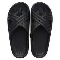 I Love Home 交叉鞋面彩色浴室拖鞋 黑色, 1個