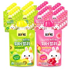 엘빈즈 과즙팡팡 어린이 워터젤리 청포도맛 100g x 20p + 복숭아맛 100g x 20p 세트, 2세트
