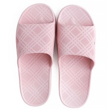 I Love Home 斜格紋彩色浴室拖鞋, 粉紅色, 1個