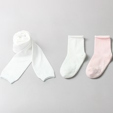 兒童無腳褲襪捲邊襪組