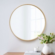 woodrohaus 實木圓鏡 CRM-530NA 53cm, 淺木色