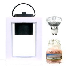 YANKEE CANDLE 香氛粉色沙灘蠟燭+蠟燭暖燈+燈泡, 白色（蠟燭加熱器）