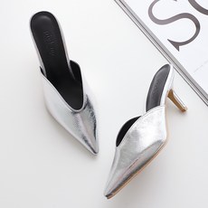 melting nine 女款穆勒鞋細高跟, 銀, 225