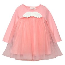 IAMBEBE 女童天使翅膀長袖連身裙