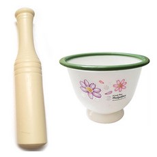 ETN菊花搗藥杵+研缽, 1組