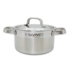 baron IH感應雙耳3層不鏽鋼湯鍋, 直徑16cm, 混色