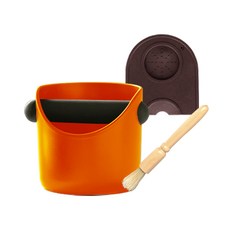 KALDIN 每日咖啡敲渣盒清潔刷填壓墊組合 DT-02, 橘色, 棕色, 1套