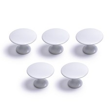 把手世界 斗笠 大 1孔 家具把手 白色, 5個