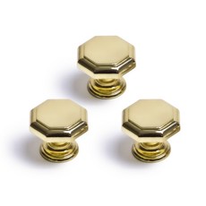 把手世界 八角 大 1個 家具把手 金色, 3個