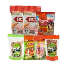 올인원 햄스터 키우기 해피세트 간식 3종 + 벤토나이트 목욕모래 사과향 1kg x 2p +이갈이 마우스볼 270g + 스위트 햄스터 사료 700g 세트, 1세트