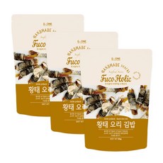 후코홀릭 김밥 강아지 간식 80g, 황태 + 오리 혼합맛, 3개