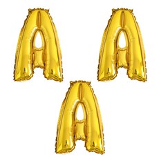 리빙다 알파벳 A 호일풍선 대, 골드, 3개