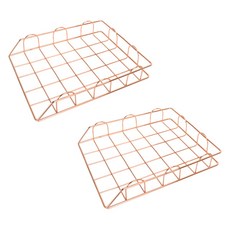 메탈 서류정리 보관 트레이 2p, 로즈골드, 1단
