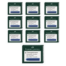 FABER-CASTELL 輝柏 鋼筆墨水卡管 6入, 藍色, 10套