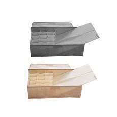 Lifesalim 亞麻內衣收納盒 16格 隨機出貨, 2個