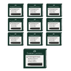 FABER-CASTELL 輝柏 鋼筆墨水卡管 6入, 黑色, 10套