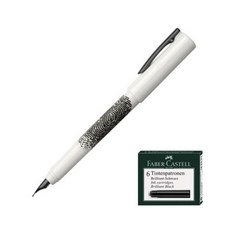 FABER-CASTELL 輝柏 書寫鋼筆 + 輝柏卡式墨水管, EF, 白色